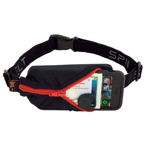 Spibelt Energy Running Belt with 6 Energy Gel loops Black with red zip